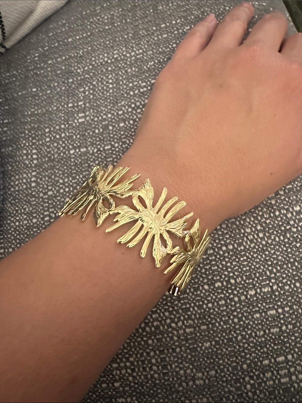 NEW Floral Gold Bangle - Pretty Bird Jewelry - Adjustable